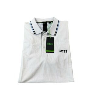Hugo Boss White Blue Black Tipped Paddy Pro Men's Golf Polo Size 2XL NWT